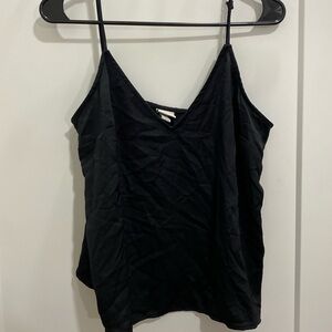 black silk formal tank top